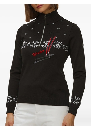 NEWLAND snowflake-embroidered sweater - Black