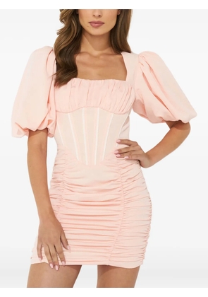 Marianna Senchina Ariel puff-sleeve ruched dress - Pink