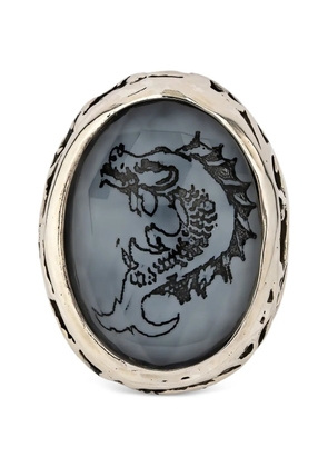 Gem Kingdom dragon-detail ring - Silver
