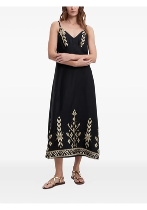 GREEK ARCHAIC KORI geometric-pattern midi dress - Black