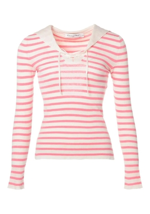 Christian Dior Pre-Owned 2010-2020 striped-pattern sweater - White