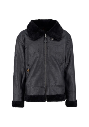 Alpha Industries zipped faux-fur collar jacket - Black