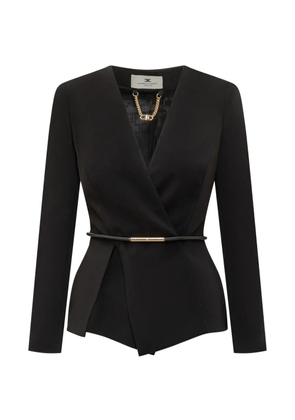 Elisabetta Franchi V-neck belted blazer - Black