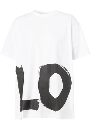 Burberry love print oversized T-shirt - White