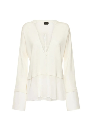 TOM FORD V-neck long-sleeves blouse - Neutrals