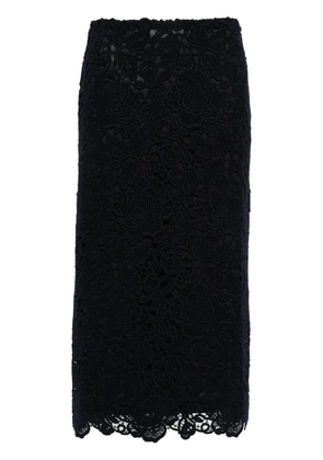 Valentino Garavani Rose Guipure Skirt - Blue