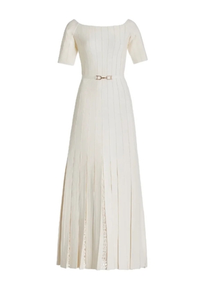 Gabriela Hearst Kurt off-shoulder pleated dress - Neutrals