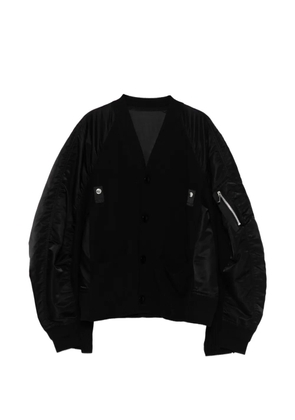 sacai panelled cardigan - Black