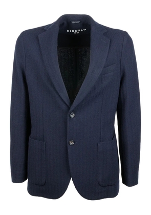Circolo 1901 herringbone single-breasted blazer - Blue