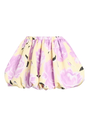 Patou elasticated-waist floral-print mini skirt - Yellow