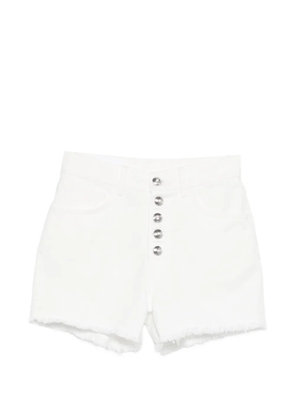 DONDUP button-fastening frayed shorts - White