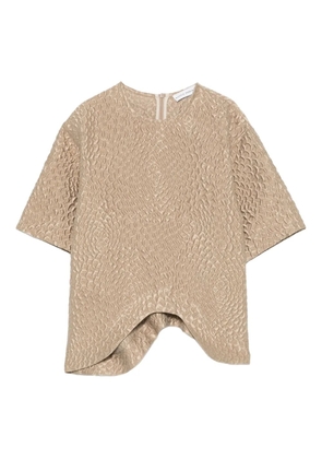 Niccolò Pasqualetti Onda textured short-sleeve top - Neutrals