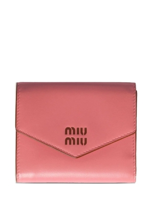 Miu Miu debossed-logo leather wallet - Pink