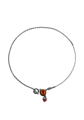 Gem Kingdom eye heart pendant necklace - Silver