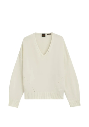 BOSS C_Fondyssa V-neck knitwear - Neutrals
