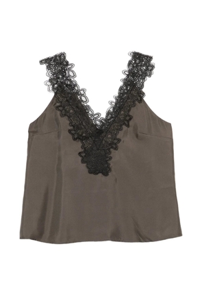 Róhe V-neck silk top - Brown