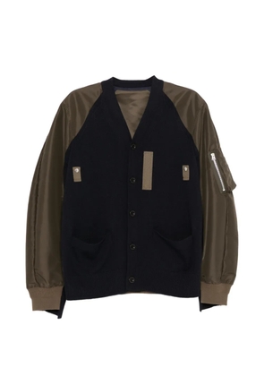 sacai buttoned panelled jacket - Blue