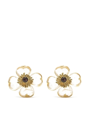 Goossens floral-motif garnet earrings - Gold