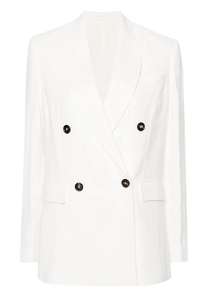 Brunello Cucinelli peak-lapels double-breasted blazer - White