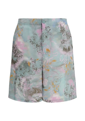 Off-White Printed bowling shorts - Blue