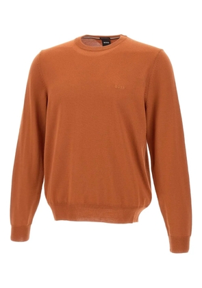 BOSS crew neck embroidered sweater - Orange