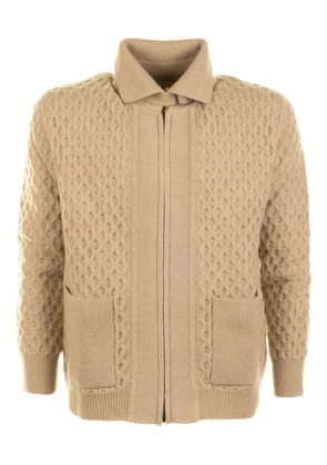Paolo Pecora Honeycomb zip-up cardigan - Neutrals