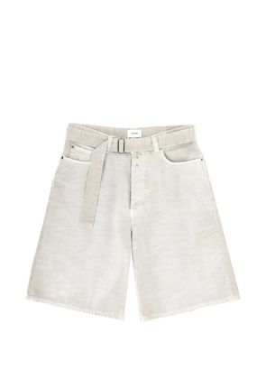 Haikure belted denim shorts - Neutrals