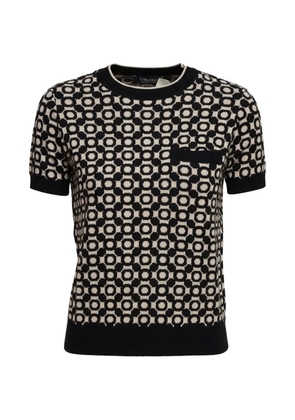 'S Max Mara geometric print pocket T-shirt - Black