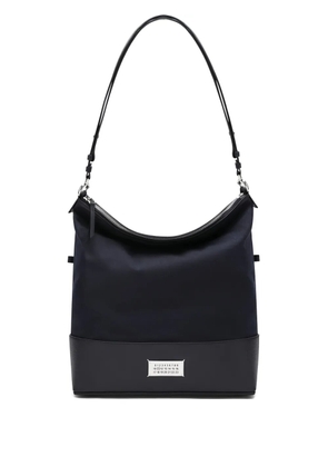 Maison Margiela logo-plaque messenger bag - Blue