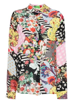 Moschino abstract-pattern print spread-collar shirt - Yellow