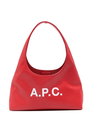 A.P.C. logo-print shoulder bag - Red