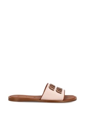 Miu Miu logo-embellishment sandals - Neutrals
