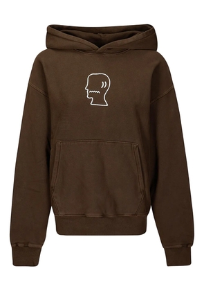Brain Dead embroidered-logo hoodie - Brown