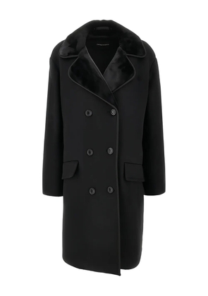 Emporio Armani double-breasted coat - Black