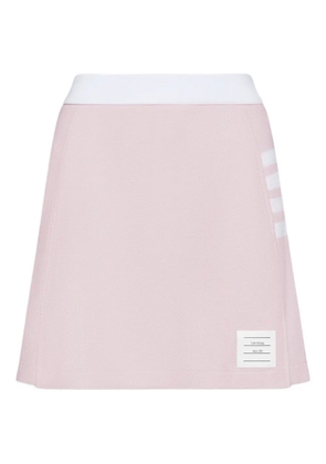 Thom Browne textured pique 4-bar pleated mini skirt - Pink