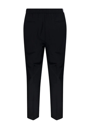 Entre Amis elasticated-waist pleated trousers - Black
