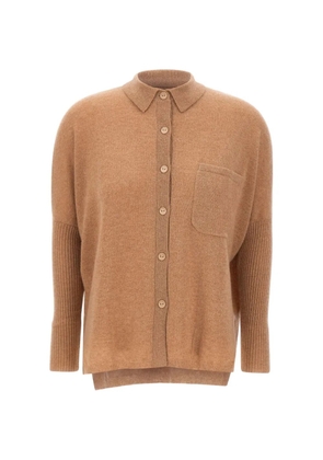 Not Shy button-up chest-pocket polo shirt - Brown