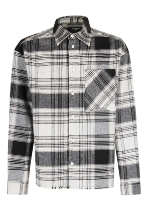 RETERNITY plaid-pattern flannel shirt - Black