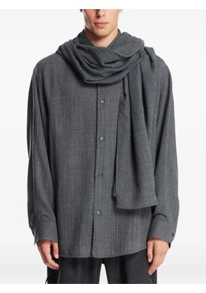 DARKPARK detachable scarf george shirt - Grey
