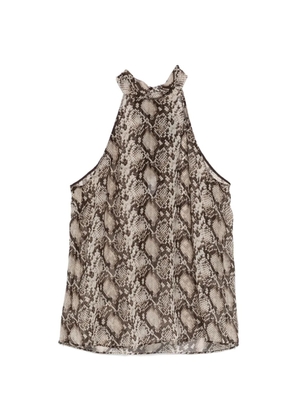 Nili Lotan snake-pattern halter-neck top - Neutrals