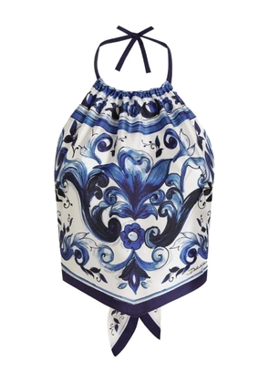 Dolce & Gabbana Majolica halterneck top - Blue