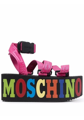 Moschino logo wedge sandals - Pink