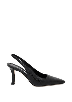 Manolo Blahnik Moirasli embossed pointed-toe pumps - Black