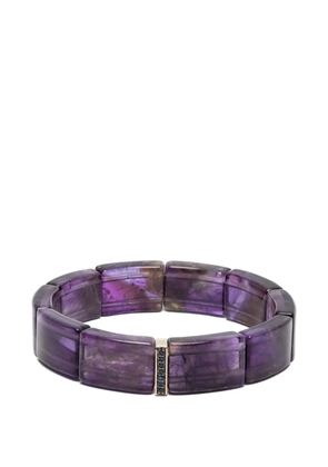 Sydney Evan gold & sapphire single row spacer on amethyst bracelets - Purple