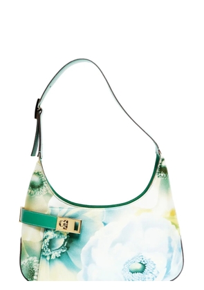 Ferragamo Pre-Owned 2000s Gancini flower-printed shoulder bag - White