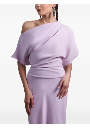 Gemy Maalouf asymmetrical draped maxi dress - Purple