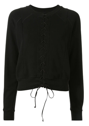 UNRAVEL PROJECT lace front sweatshirt - Black