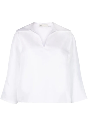 Tory Burch spread-collar silk shirt - White