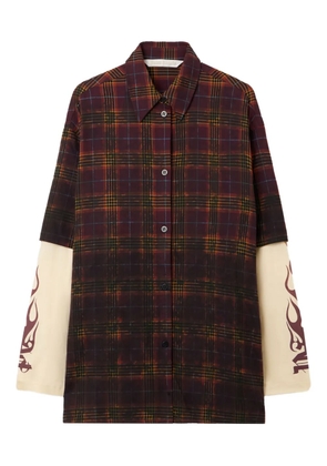 Palm Angels check-flames shirt - Red