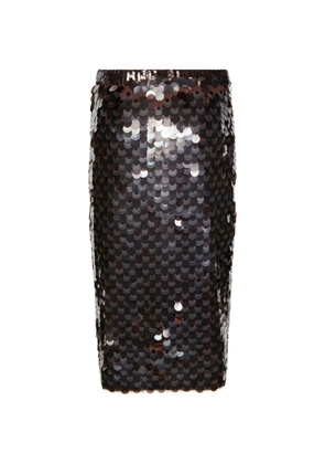 P.A.R.O.S.H. sequin midi skirt - Brown